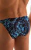 mens micro pouch bikini swimsuit brief skinz speedo swimwear in sheer Deep Water; Smooth Front Bikini in Super ThinSKINZ Deep Water, Rear View; Smooth Front Bik