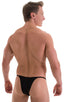 Sunseeker2 Tanning Swimsuit in ThinSKINZ Black, Front View; Sunseeker2 Tanning Swimsuit in ThinSKINZ Black, Rear View; Sunseeker2 Tanning Swimsuit in ThinSKINZ