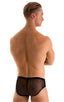 Pouch Brief Swimsuit in Black with Semi Sheer Spiderweb Mesh 3; Pouch Brief Swimsuit in Black with Semi Sheer Spiderweb Mesh 4; Pouch Brief Swimsuit in Black wi