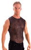 Sleeveless Lycra Muscle Tee in Spiderweb Stretch Mesh 1; Sleeveless Lycra Muscle Tee in Spiderweb Stretch Mesh 2; Sleeveless Lycra Muscle Tee in Spiderweb Stret