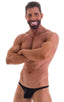 Tanga Cheekini Bikini in ThinSKINZ Black, Front View; Tanga Cheekini Bikini in ThinSKINZ Black, Rear View; Tanga Cheekini Bikini in ThinSKINZ Black, Front Alter