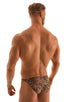 mens smooth front bikini swimsuit skinz swimwear in Super ThinSKINZ Cheeta; Smooth Front Bikini in Super ThinSKINZ Cheeta, Rear View; Smooth Front Bikini in Sup