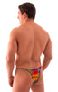 Sunseeker Micro Pouch Half Back Bikini in Semi Sheer Tropical Feathers Stretch, Front View; Sunseeker Micro Pouch Half Back Bikini in Semi Sheer Tropical Feathe