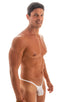 mens tiny sheer white g string thong swimsuit by skinz swimwear; Stuffit Pouch G String Swimsuit in Super ThinSKINZ White 2; Stuffit Pouch G String Swimsuit in