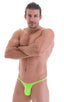 most popular mens sexy micro bikini in ThinSKINZ Neon Lime semi sheer; Sunseeker Micro Pouch Half Back Bikini in ThinSKINZ Neon Lime, Rear View; Sunseeker Micro