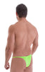 most popular mens sexy micro bikini in ThinSKINZ Neon Lime semi sheer; Sunseeker Micro Pouch Half Back Bikini in ThinSKINZ Neon Lime, Rear View; Sunseeker Micro