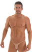 Stuffit Pouch Half Back Tanning Swimsuit in Super ThinSKINZ Nude, Front View; Stuffit Pouch Half Back Tanning Swimsuit in Super ThinSKINZ Nude, Rear View; Stuff