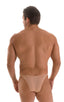 Stuffit Pouch Half Back Tanning Swimsuit in Super ThinSKINZ Nude, Front View; Stuffit Pouch Half Back Tanning Swimsuit in Super ThinSKINZ Nude, Rear View; Stuff