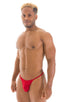 Y Back G String Thong in ThinSKINZ Red, Front View; Y Back G String Thong in ThinSKINZ Red, Rear View; Y Back G String Thong in ThinSKINZ Red, Front Alternative