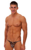 mens sheer sexy low rider camouflage mesh bikini swimsuit skinz swimwear; Super Low Brazilian Bikini in Camo Mesh, Rear View; Super Low Brazilian Bikini in Camo