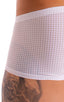 Fitted Pouch - Boxer - Swim Trunks in White and White Peep Show 1; Fitted Pouch - Boxer - Swim Trunks in White and White Peep Show 2; Fitted Pouch - Boxer - Swi