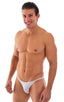 mens super low brazilian bikini in see through white skinz man swimsuit; Super Low Brazilian Bikini in Super ThinSKINZ White 2; Super Low Brazilian Bikini in Su