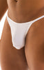 mens sexy g string swimsuit micro thong swimwear in sheer White; Y Back G String Thong in Super ThinSKINZ White, Rear View; Y Back G String Thong in Super ThinS