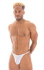 Sunseeker2 Tanning Swimsuit in Semi Sheer White Powernet, Front View; Sunseeker2 Tanning Swimsuit in Semi Sheer White Powernet, Rear View; Sunseeker2 Tanning Sw