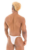 Sunseeker2 Tanning Swimsuit in Semi Sheer White Powernet, Front View; Sunseeker2 Tanning Swimsuit in Semi Sheer White Powernet, Rear View; Sunseeker2 Tanning Sw