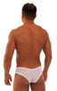 Hot Pants - Sexy Short Shorts in White Peep Show, Front View; Hot Pants - Sexy Short Shorts in White Peep Show, Rear View; Hot Pants - Sexy Short Shorts in Whit