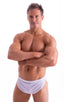 mens sexy swimsuit bikini cover up split shorts in see through White Peep Show; Swimsuit Cover Up Split Running Shorts in White Peep Show 2; Swimsuit Cover Up S