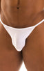 mens smooth pouch string side t back thong sexy swimsuit bikini in sheer White; Smooth Pouch Skinny Sides Swim Thong in Super ThinSKINZ White, Rear View; Smooth