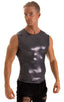 Sleeveless Lycra Muscle Tee in Black Ice 1; Sleeveless Lycra Muscle Tee in Black Ice 2; Sleeveless Lycra Muscle Tee in Black Ice, Front Alternative; Sleeveless