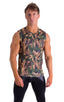Sleeveless Lycra Muscle Tee in Camo, Front View; Sleeveless Lycra Muscle Tee in Camo, Rear Alternative; Sleeveless Lycra Muscle Tee in Camo 4; Sleeveless Lycra