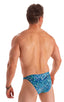 mens seamless tiny bikini swimsuit brief skinz swimwear in Liquid Leopard; Mens Seamless Pouch Bikini Swimsuit in Liquid Leopard 2; Mens Seamless Pouch Bikini S