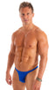 mens seamless pouch tiny bikini swimsuit brief skinz swimwear in sheer Royal Blue PowerNet; Mens Seamless Pouch Bikini Swimsuit in Royal Blue PowerNet 2; Mens S