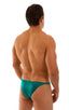 mens half back bikini swimsuit tanning skinz bikini swimwear in Deep Jade; Rio Tanning Bikini Swimsuit in Deep Jade, Rear View; Rio Tanning Bikini Swimsuit in D