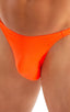 mens seamless tiny bikini swimsuit brief skinz swimwear in Blazing Orange; Mens Seamless Pouch Bikini Swimsuit in Blazing Orange 2; Mens Seamless Pouch Bikini S