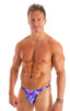 mens seamless tiny bikini swimsuit brief skinz swimwear in Painted Leaves; Mens Seamless Pouch Bikini Swimsuit in Painted Leaves 2; Mens Seamless Pouch Bikini S