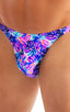 mens seamless tiny bikini swimsuit brief skinz swimwear in Painted Leaves; Mens Seamless Pouch Bikini Swimsuit in Painted Leaves 2; Mens Seamless Pouch Bikini S