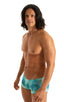mens swimwear extreme low square cut swimsuit boxer trunks by skinz swimwear in Super ThinSKINZ Cascade; Extreme Low Square Cut Swim Trunks in Super ThinSKINZ C