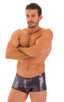 Fitted Pouch - Boxer - Swim Trunks in Ice Karma Nero, Front Alternative; Fitted Pouch - Boxer - Swim Trunks in Ice Karma Nero, Rear View; Fitted Pouch - Boxer -