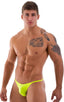 Sunseeker2 Tanning Swimsuit in Semi Sheer ThinSkinz Chartreuse, Front View; Sunseeker2 Tanning Swimsuit in Semi Sheer ThinSkinz Chartreuse, Rear View; Special O
