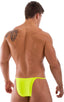 Sunseeker2 Tanning Swimsuit in Semi Sheer ThinSkinz Chartreuse, Front View; Sunseeker2 Tanning Swimsuit in Semi Sheer ThinSkinz Chartreuse, Rear View; Special O