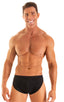 mens sexy swimsuit bikini cover up split shorts in see through Black Peep Show; Swimsuit Cover Up Split Running Shorts in Black Peep Show, Rear View; Swimsuit C