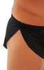 mens sexy swimsuit bikini cover up split shorts in see through Black Peep Show; Swimsuit Cover Up Split Running Shorts in Black Peep Show, Rear View; Swimsuit C