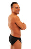 mens sexy swimsuit bikini cover up split shorts in see through Black Peep Show; Swimsuit Cover Up Split Running Shorts in Black Peep Show, Rear View; Swimsuit C