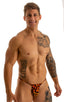best seller mens sexy swimwear micro bikini golden leopard skinz swimsuit; Sunseeker Micro Pouch Half Back Bikini in Golden Leopard 2; Sunseeker Micro Pouch Hal
