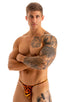 best seller mens sexy swimwear micro bikini golden leopard skinz swimsuit; Sunseeker Micro Pouch Half Back Bikini in Golden Leopard 2; Sunseeker Micro Pouch Hal