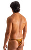 best seller mens sexy swimwear micro bikini golden leopard skinz swimsuit; Sunseeker Micro Pouch Half Back Bikini in Golden Leopard 2; Sunseeker Micro Pouch Hal