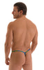 Roman G String Swim Thong in Tan Through Rainforest, Front View; Roman G String Swim Thong in Tan Through Rainforest, Rear View; Roman G String Swim Thong in Ta