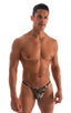 mens sheer camouflage mesh bikini micro swimsuit skinz swimwear; Sunseeker2 Tanning Swimsuit in Semi Sheer Camo Printed Mesh, Rear View; Sunseeker2 Tanning Swim