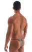 mens 2023 best seller tanning swimsuit cheeta print bikini swimwear; Sunseeker Micro Pouch Half Back Bikini in Super ThinSKINZ Cheeta, Rear View; Sunseeker Micr