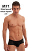 Pouch Enhanced Micro Square Cut Swim Trunks in Black and Semi Sheer Black Peep Show 1; Pouch Enhanced Micro Square Cut Swim Trunks in Black and Semi Sheer Black