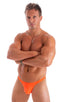 mens micro pouch bikini swimsuit in Blazing Orange; Mens Micro Pouch Bikini Swimsuit in Blazing Orange 2; Mens Micro Pouch Bikini Swimsuit in Blazing Orange 3;