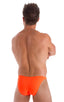 mens micro pouch bikini swimsuit in Blazing Orange; Mens Micro Pouch Bikini Swimsuit in Blazing Orange 2; Mens Micro Pouch Bikini Swimsuit in Blazing Orange 3;