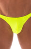 mens micro pouch bikini swimsuit in Chartreuse; Stuffit Pouch Bikini Swimsuit in Chartreuse, Rear View; Stuffit Pouch Bikini Swimsuit in Chartreuse, Front Alter