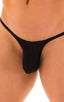 most popular mens sexy micro bikini in sheer black; Sunseeker Micro Pouch Half Back Bikini in Super ThinSKINZ Black, Rear View; Sunseeker Micro Pouch Half Back