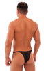 mens best seller sexy micro bikini swimsuit in swimwear fabric sheer Black Peep Show; Sunseeker Micro Pouch Half Back Bikini in Black Peep Show, Rear View; Suns
