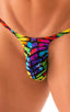 mens best seller sexy micro bikini swimsuit in swimwear fabric Tan Through Technicolor; Sunseeker Micro Pouch Half Back Bikini in Tan Through Technicolor, Rear